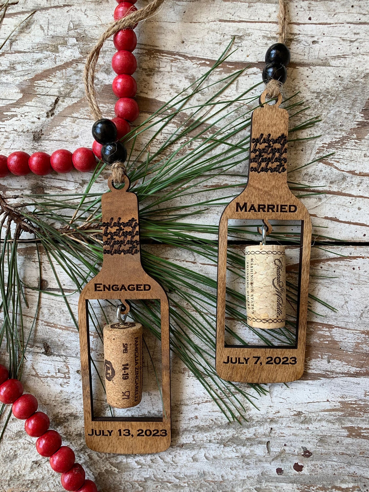 2024 Celebrate Wine Bottle Wine Cork Keepsake Christmas Tree Ornament - Cork not included | Gift for Wine Lover | Wine Trip | Wine Ornament