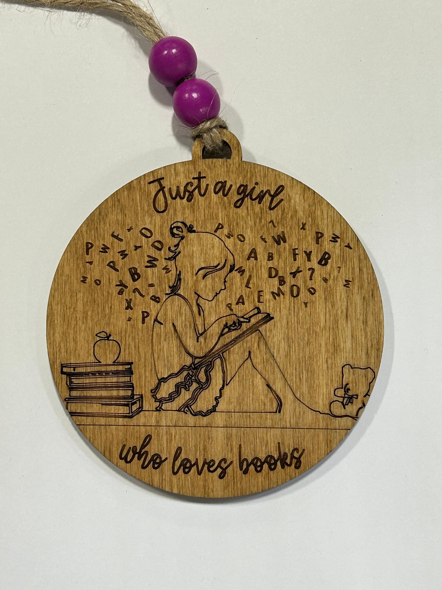 Just a Girl Who Loves Books Christmas Tree Ornament | Gift for Book Lover | Reading Ornament | Gift for Librarian | Gift for Bookworm