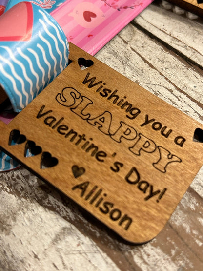 Personalized Kids Slap Bracelet Valentine’s Day Cards | School Classroom Party Valentines Cards |  Non Candy Valentines Favors | PreK toy